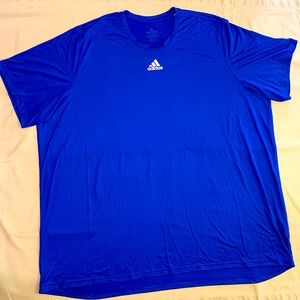 ADIDAS Mens Sweat-Wicking Tee - Royal Blue - 4XL